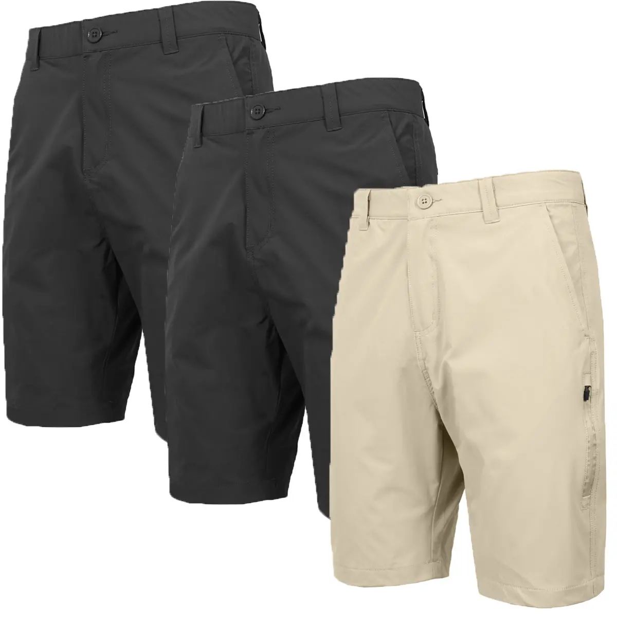 (3 Pack) Black-Black-Khaki