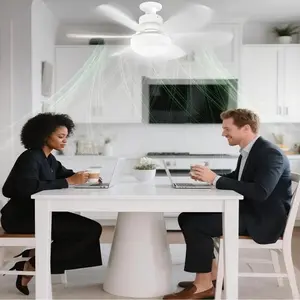 Portable compact ceiling fan with remote control and adjustable bulb, suitable for bedrooms, kitchens and living rooms, 20-inch screw type.