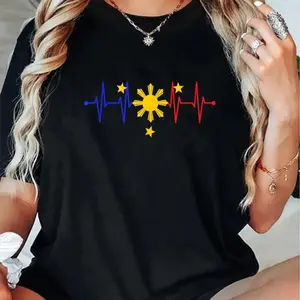 100% Cotton Philippines Pinoy Pinay Filipino Filipina Pride Heart Flag T-Shirt Shirt