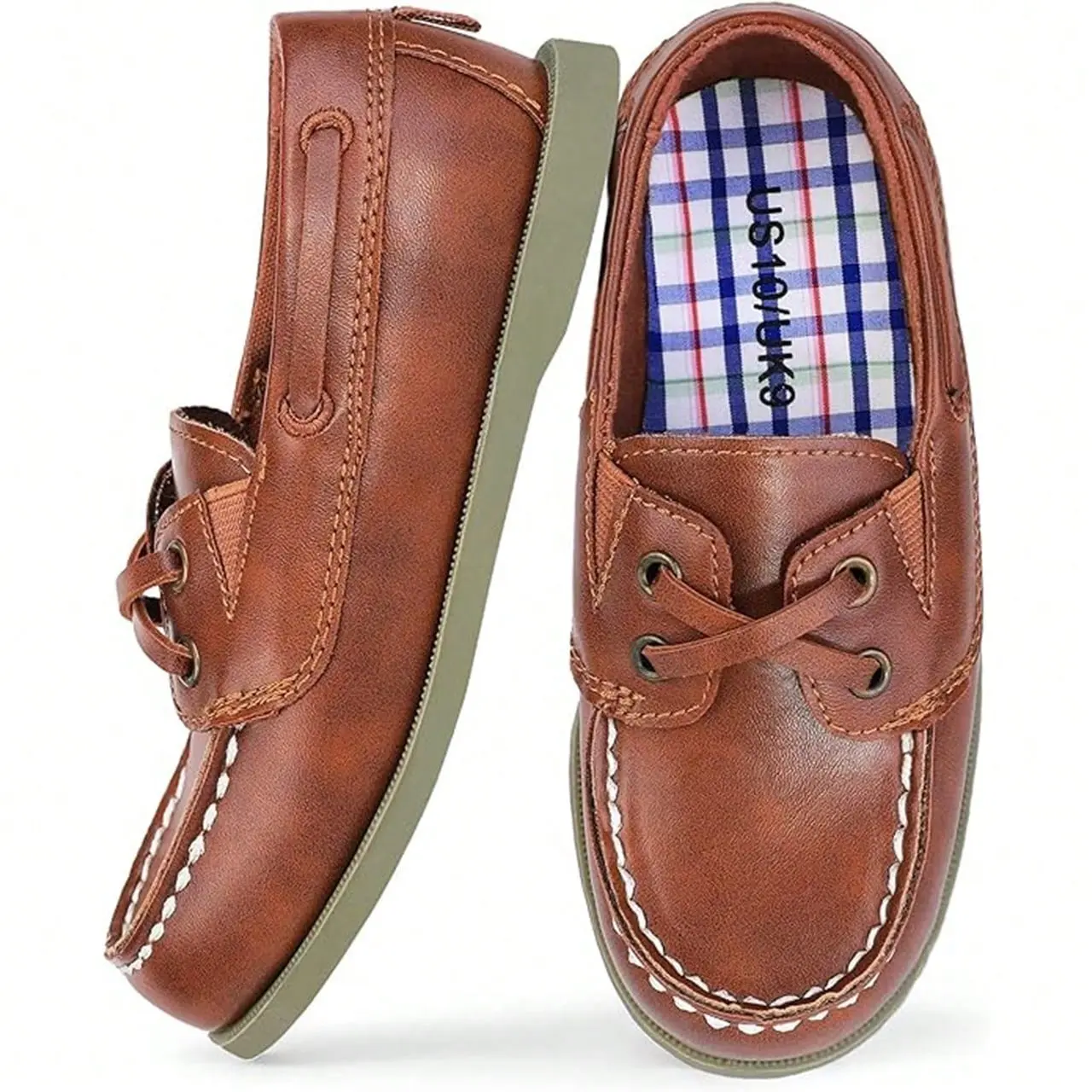 Boys' Loafer Sneakers, Solid Slip-On Synthetic Leather Student Shoes, Comfortable for All Season School and Daily Wear, Classic Look, Easy To Style
