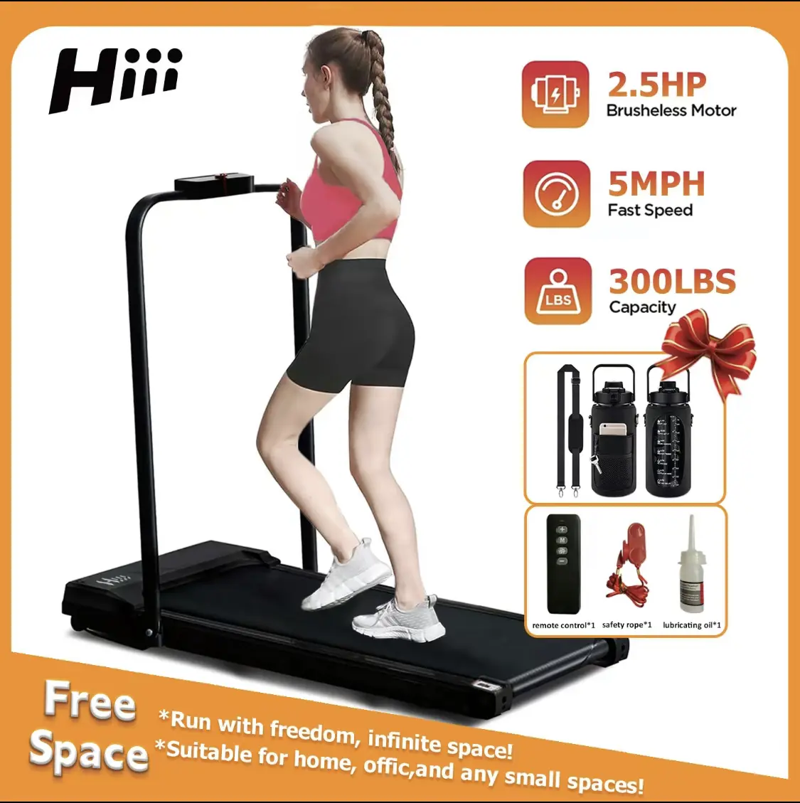 Walking mat treadmill, walking mat, portable under desk treadmill for walking and jogging with remote control, suitable for home and office with remote control