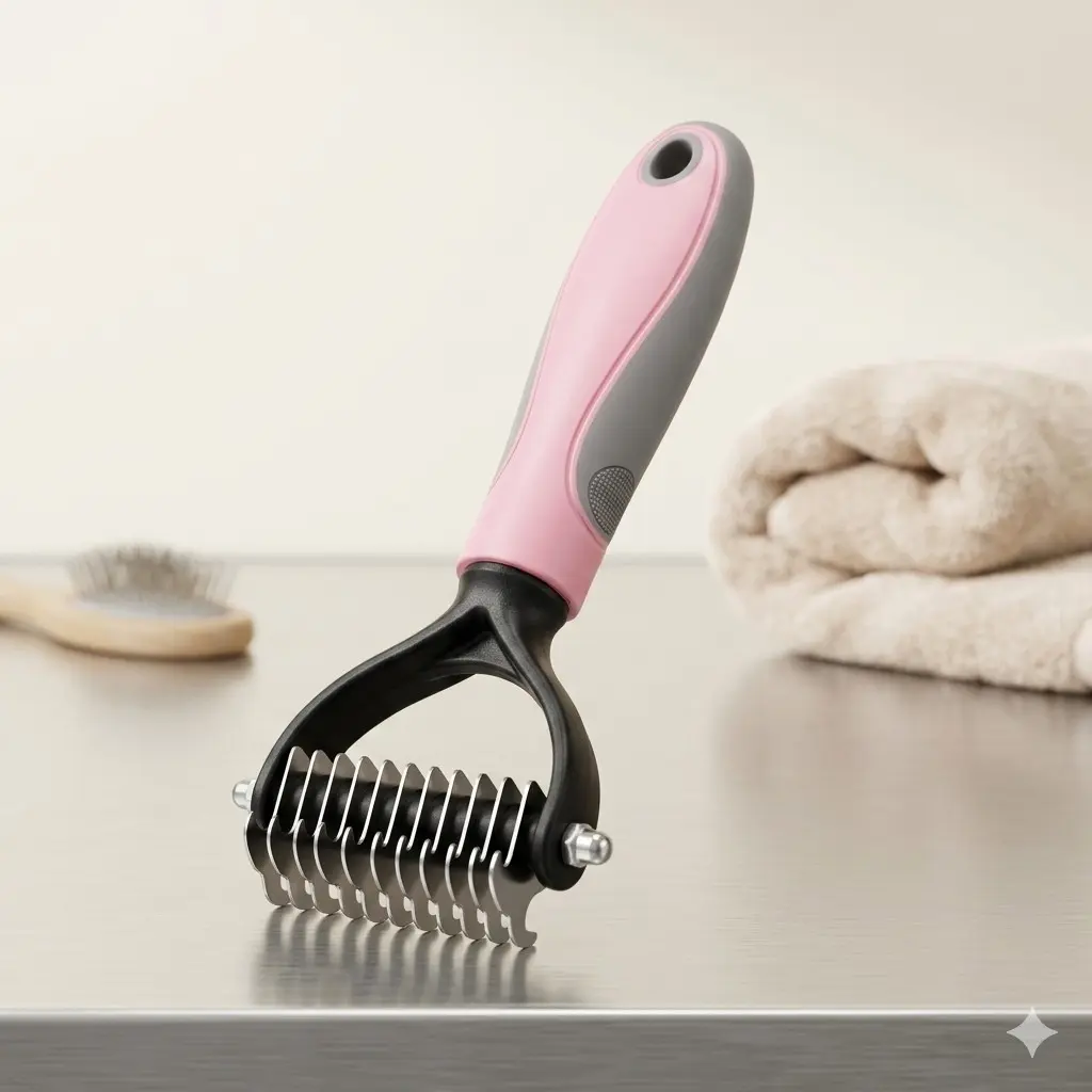 Double Sided Pet Grooming Brush, 1 Count Pet Hair Removal Comb, Pet Massage Comb, Pet Grooming Tool for Dogs & Cats, Deshedding Tool