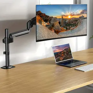 Adjustable Aluminum Monitor Stand for 13-32 Inch Screens, 360-Degree Rotation, Supports Up to 22 Lbs, Compatible with Computer Stands