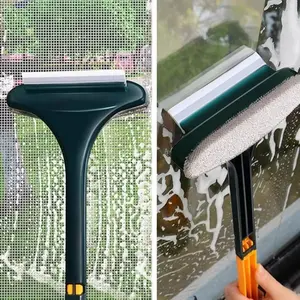 Two-In-One Window Cleaning Brush, Multi-Functional Home Use, No Disassembly Dual-Sided Glass Scraper, Mesh Screen Cleaner