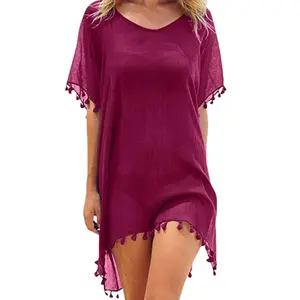 Loose Chiffon Beach Tunic Cover-Up Shirt