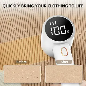 Fabric Shaver, Lint Remover Rechargeable, Electric Portable Sweater  Digital LED Display to Remove Pilling for Clothes, Furniture, Sweater, Couch, Blanket