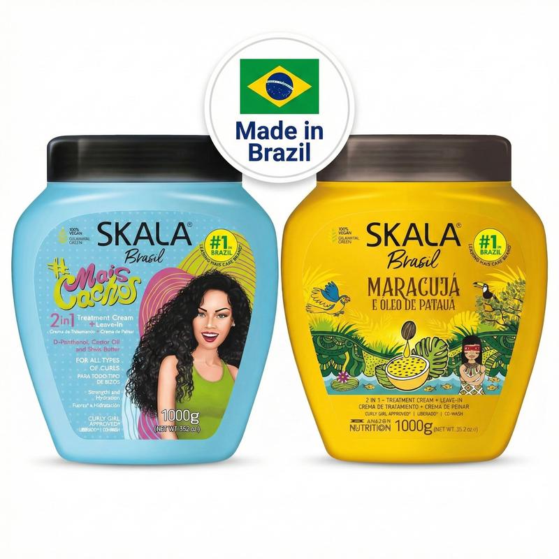 2-Pack Skala Expert Mais Cachos & Passion Fruit + Patauá Oil Creams Vegan Curly Haircare • 35.27 oz Each