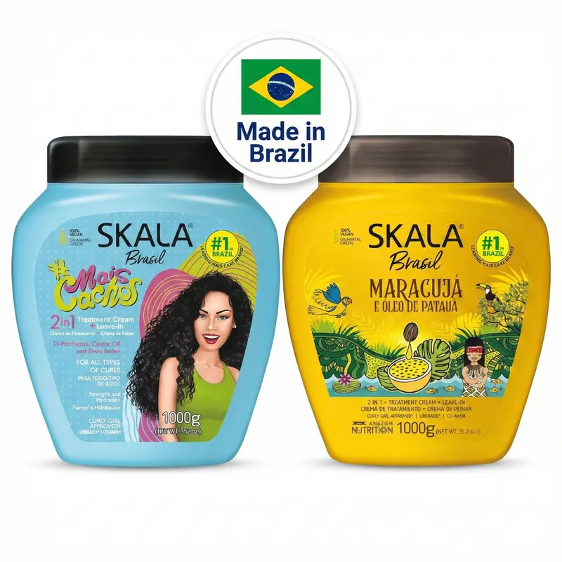 2-Pack Skala Expert Mais Cachos & Passion Fruit + Patauá Oil Creams Vegan Curly Haircare • 35.27 oz Each
