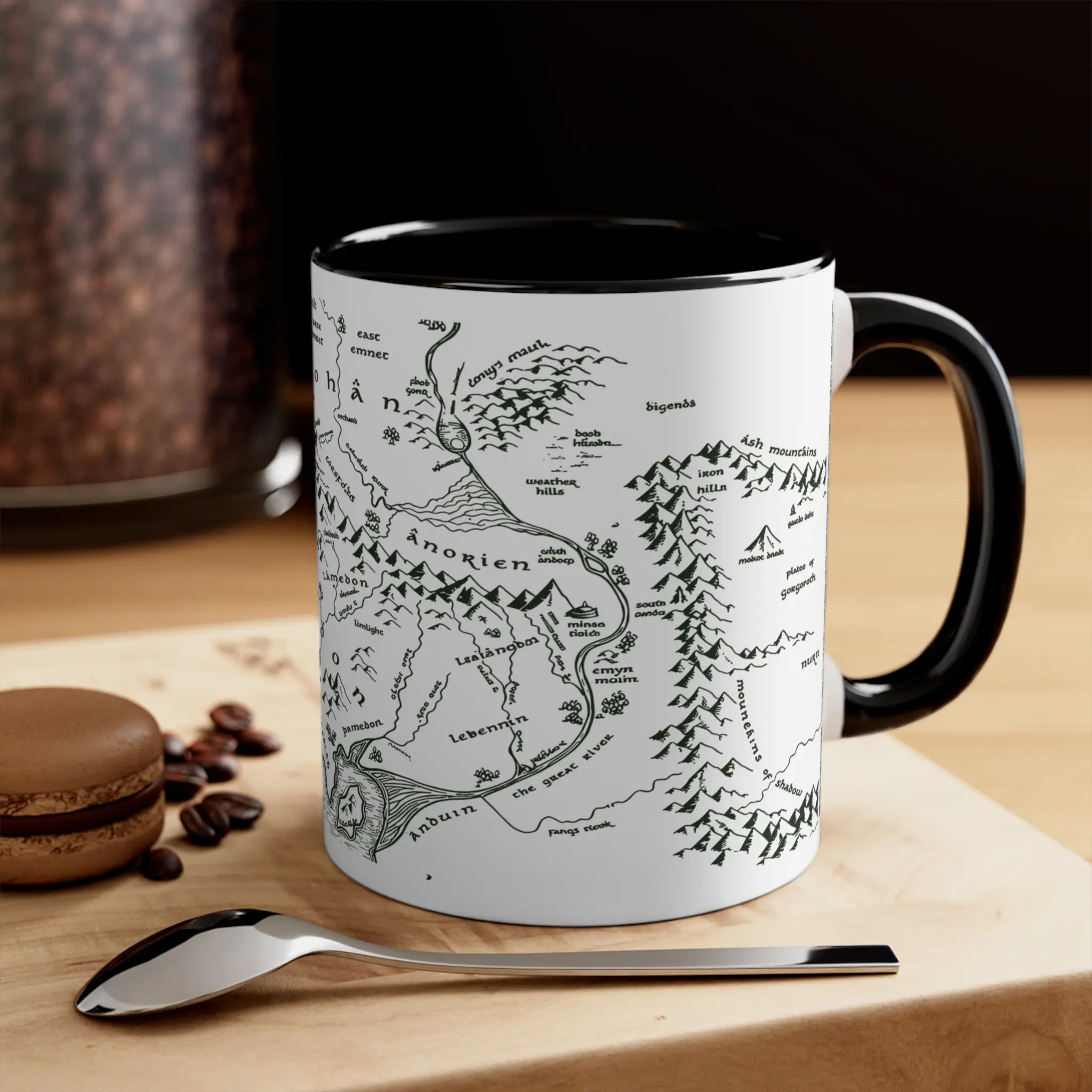 Fantasy Realm Map Mug LOTR Vintage Adventure Map Coffee Cu,  Epic Kingdom Landscape Gift for Fantasy Lovers