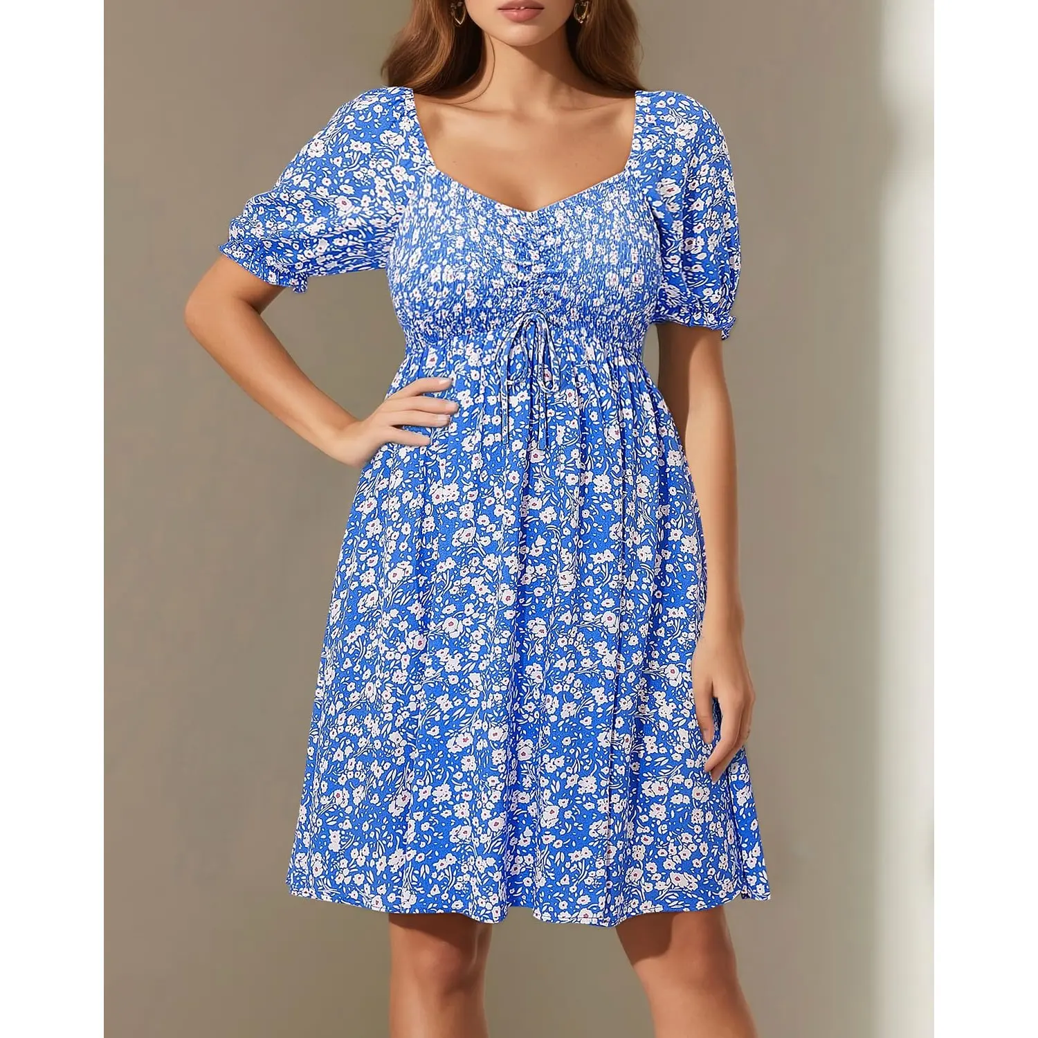 Pinup Fashion Summer Women Dresses Casual Sun Teen Spring Cute Short Smocked Puff Sleeve Sweetheart Preppy Juniors Dress SwimWeek summervibes - TikTok Shop Pinup Fashion Summer Women Dresses Casual Sun Teen Spring Cute Short Smocked Puff Sleeve Sweetheart Preppy Juniors Dress SwimWeek summervibes - TikTok Shop