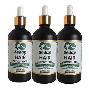 Hair Growth & Strengthening Oil –  With Caffeine, Rosemary, and Peppermint Oil - 3.4 Fl. Oz ( Pack Of 3)