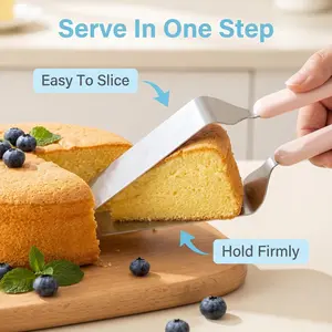 Stainless Steel Cake Server Set, Food Grade Triangle Pie Spatula, Non-Slip Handle Dessert Slice & Serve Tool For Cake, Pie, Pizza, Pastry Resistant