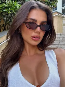 Vintage Oval Small Frame Sunglasses, Trendy Casual Sunglasses for Women, Fashion Accessories for Everyday Use and Outdoor Activities, Trendy Beach Eyewear