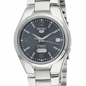 Seiko 5 Automatic Grey Dial Men's Watch with 21 Jewels and Stainless Steel Band
