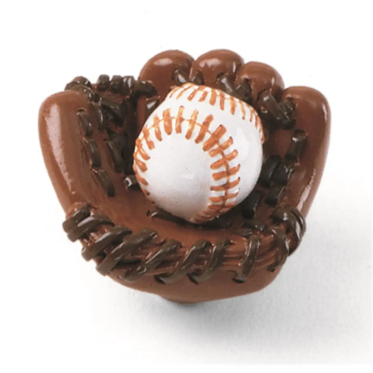 212 MAIN Baseball-in-Mitt Design Door Knob, 1.25" Diameter Baseball Motif Door Hardware, Diameter 1.25"