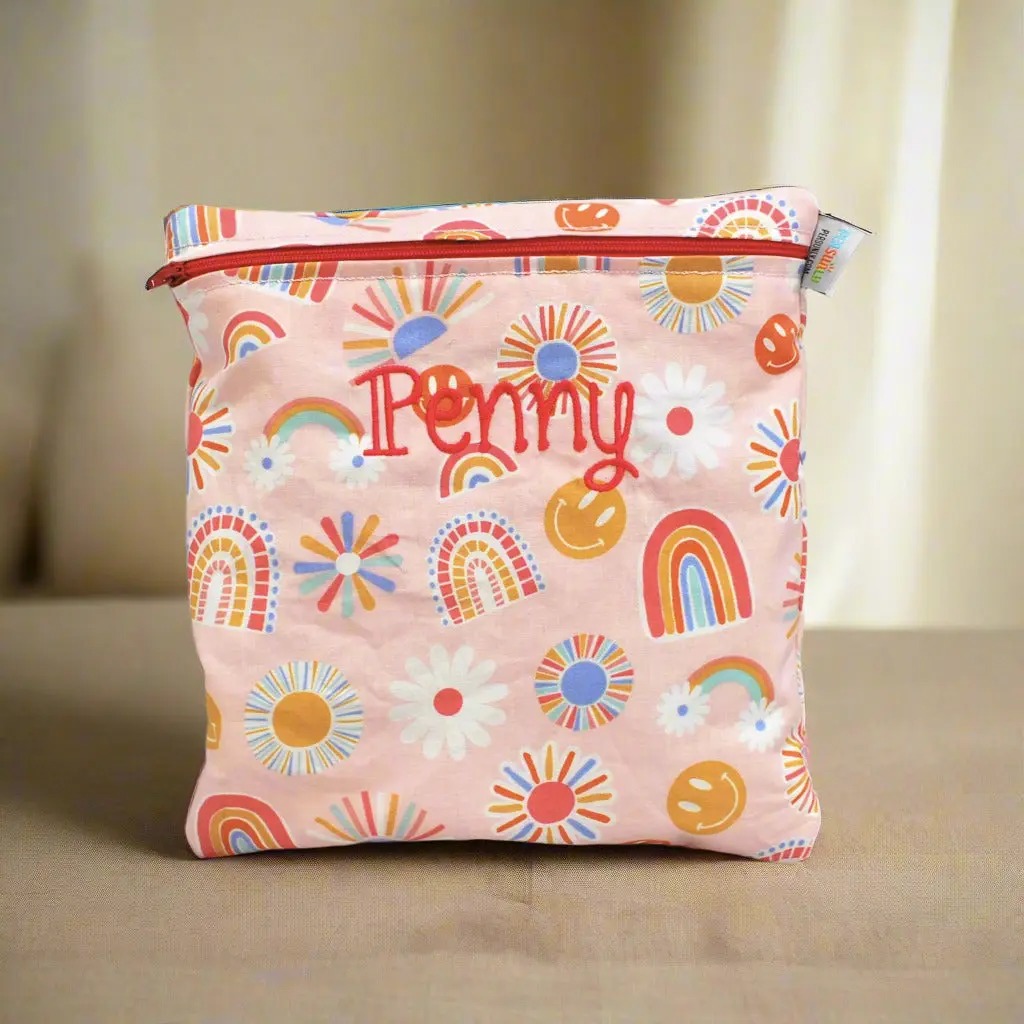 Personalized Girls Washable Snack Bags - Leak-Resistant, Machine Washable