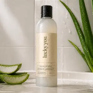 Lucky You Organic Aloe Intimate Gel - a soothing & hydrating formula made for natural intimacy without all the fillers. Free from parabens, pH-balanced, and all natural ingredients.