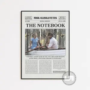 The Notebook Movie Poster: Retro Newspaper Style Art Print - Trendy Preppy Apartment Gift -Poster Unframed