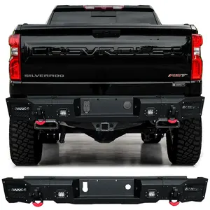Vijay Fit 2019-2024 GMC Sierra 1500 New Steel Rear Bumper With LED Lights&D-Ring