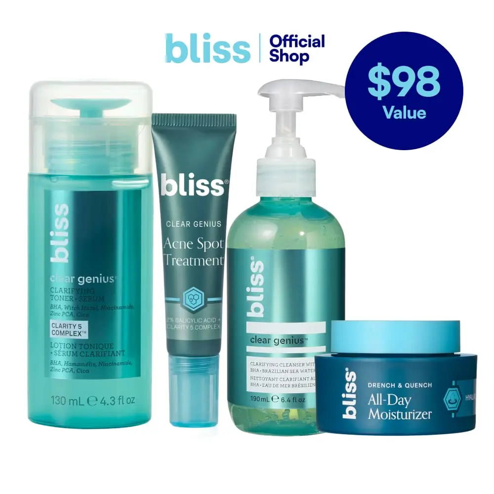 Bliss Clear Genius Breakout Bestie (4PC Skincare Set)
