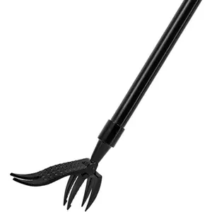 Stand Up Weed Puller Tool With 48 in Handle, 4-Claw Steel Head Design, Easily Remove Weeds Without Bending or Kneeling, Black
