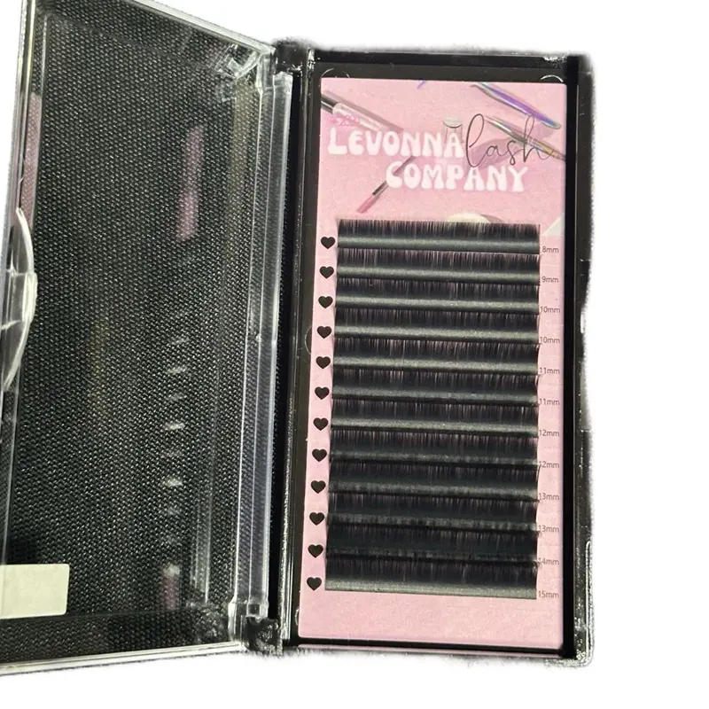 Levonna Lash Company J Curl Eyelashes - Original Black Color with Lightning Design - Makeup