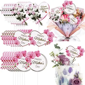 6/12 pieces Mother's Day Happy Cake Decorations, Mother's Letter Flower Cake Decoration Cupcakes, Select Pink Decorations for the Best Mother's Party Decorations, Pastry Decorating Tools, Cake Decorating Kit, Cake Decoration Supplies