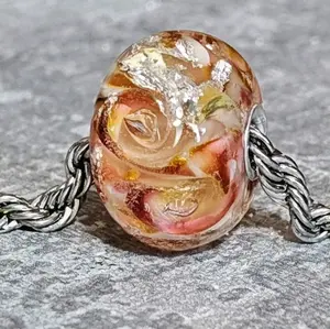Glass lampwork bead for European style bracelets- Summer Sun