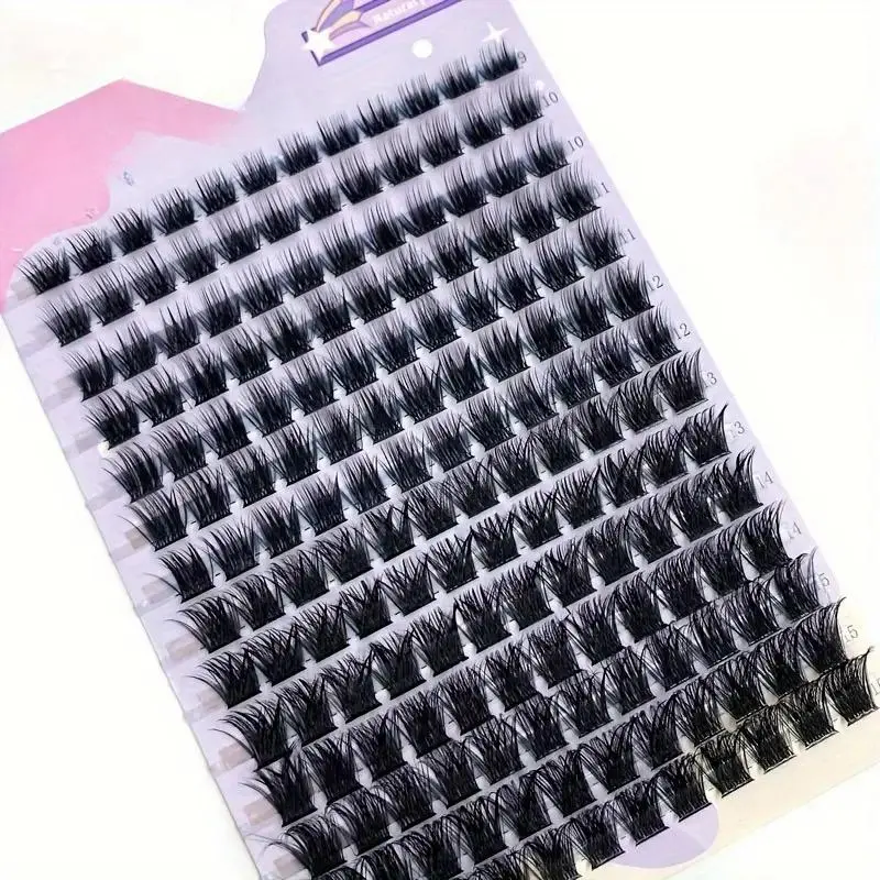 Individual False Eyelashes, Longer Looking Eyelashes, 168pcs/box 0.07mm D Curling 9-16mm Mix Natural Eyelashes Extension, 3D Russian Volume Individual Eyelash Cluster, Cosmetic Eyelash Extension Volume Lash Clusters, Eyelash Cluster Extensions