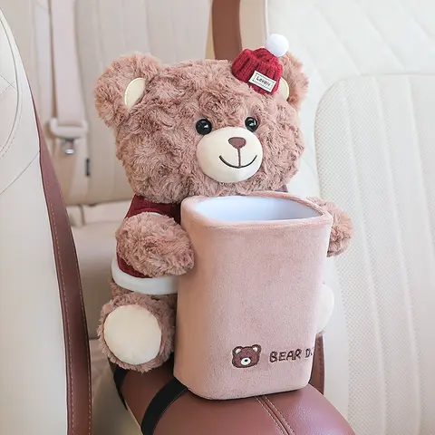 Car Paper Towel Holder Trash Bin Combo, Cute Car Armrest Box, Vehicle Decoration Accessories, Convenient Car Tissue Box, Bathroom Accessories Organizer, Cute Bins Trashcan