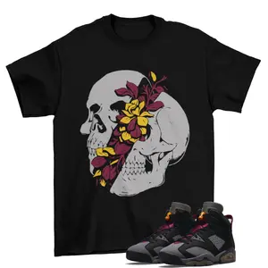 Skull Shirt Black to Match AJ 6 Retro Bordeaux, shirt to match Sneaker