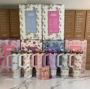 LoveShack Limited Edition 40oz Tumbler Stainless Steel Mug with Original Logo & Writing Includes Straw & Handle for Cold & Hot Drinks 40 oz Capacity Temperature Retention 24h Cold 48h Hot Travel Companion Drinkware Flasks