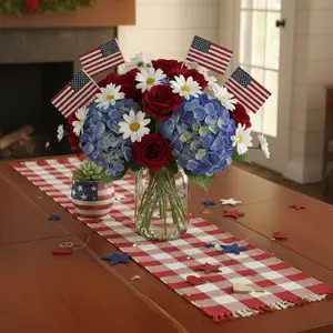 Buffalo Red and White Check Yarn Table Runners