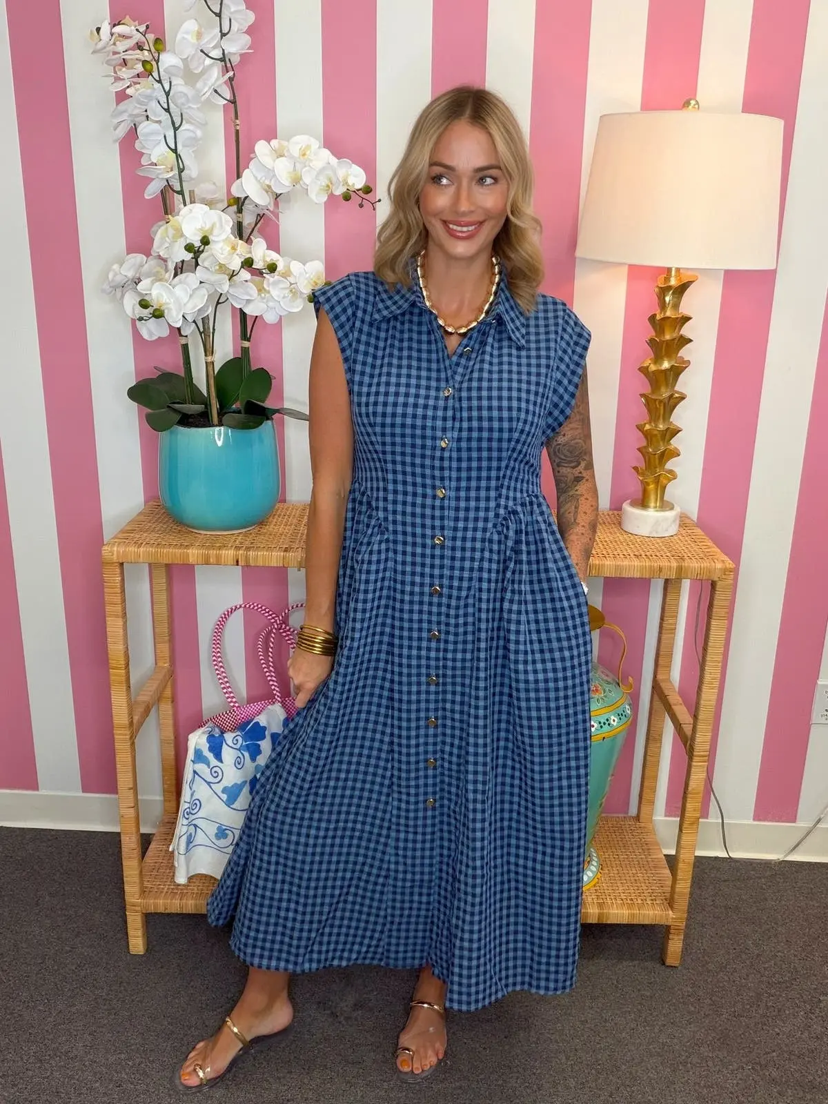 The Entro Elizabeth Navy Dress