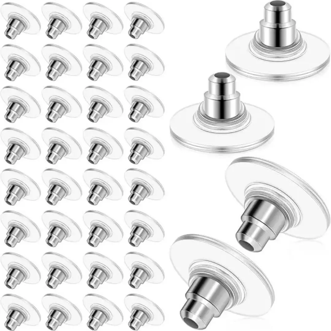 20pcs Solid Color Non-slip Earring Backs Earring Backings for Earrings, Portable Ear Safety Back, Diy Earring Repair Accessories, Valentine's Day, Gift, Diy Jewelry Accessories