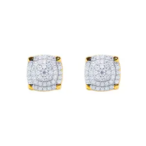 9mm Moissanite Cluster Earrings (Approx. 0.5CT) – 925 Sterling Silver Screw Back
