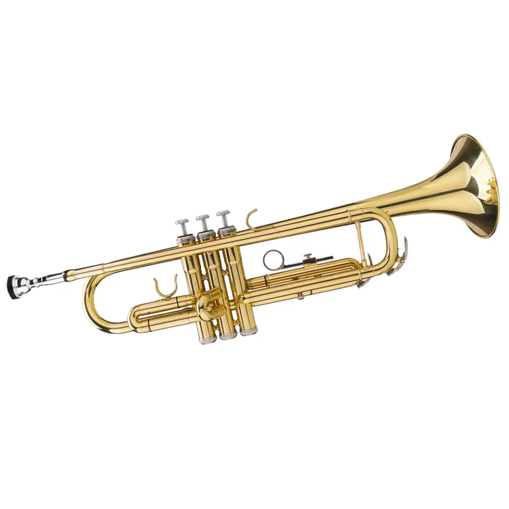 Tone-Adjustable Brass Trumpet Kit for Beginners, Teens, All Ages - Unisex, 7C Mouthpiece, Cleaning Tools, Gloves, Music Production Support, Affordable Wind Instrument Accessory