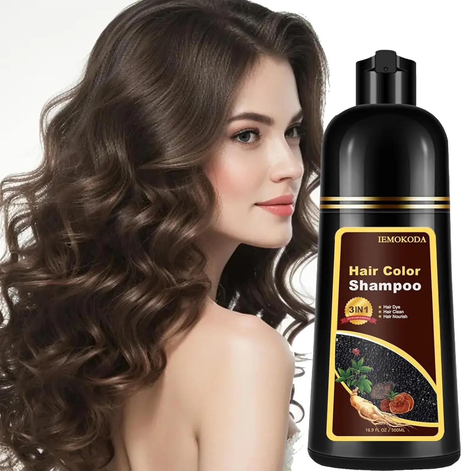 Dark Brown Hair Dye Shampoo For Men And Women, 3 In 1 Instant Hair Color Shampoo, Hair Dye For Gray Hair, Champu Para Canas, Easy To Use At Home, Natural Ingredients For Sensitive Skin,Mother's Day Gift  Haircare