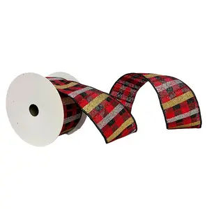 Nutcracker Suite Suite Striped Check Ribbon 2.5" x 10yd | YT