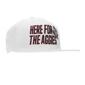 adidas Mens Texas A&M Aggies Flat Brim Snapback Hat  - White
