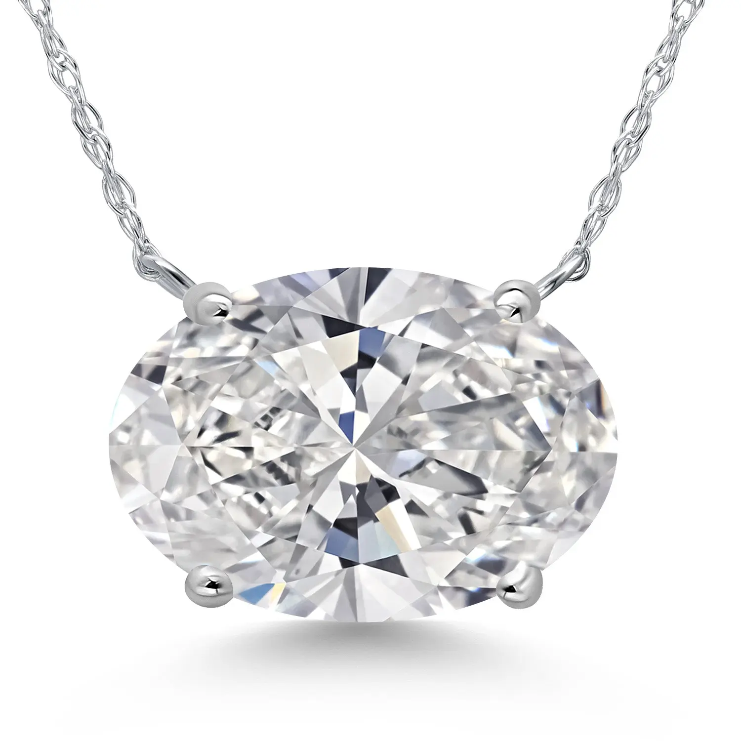 14K Gold 5 Ct Lab Grown Diamond Solitaire Pendant Necklace