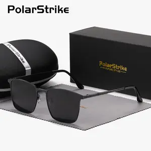 PolarStrike unisex stylish full-frame polarized sunglasses, perfect for outdoor activities, square frame design, UV400 protection.