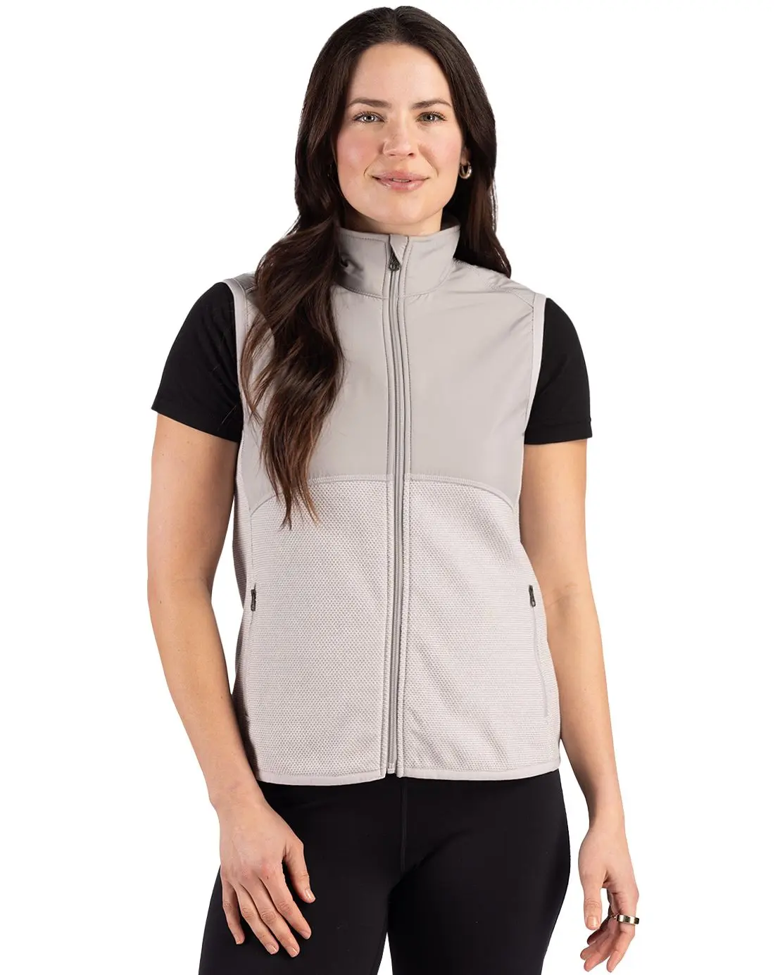 Cutter & Buck Hunts Point Recycled Fleece Womens Hybrid Full Zip Vest