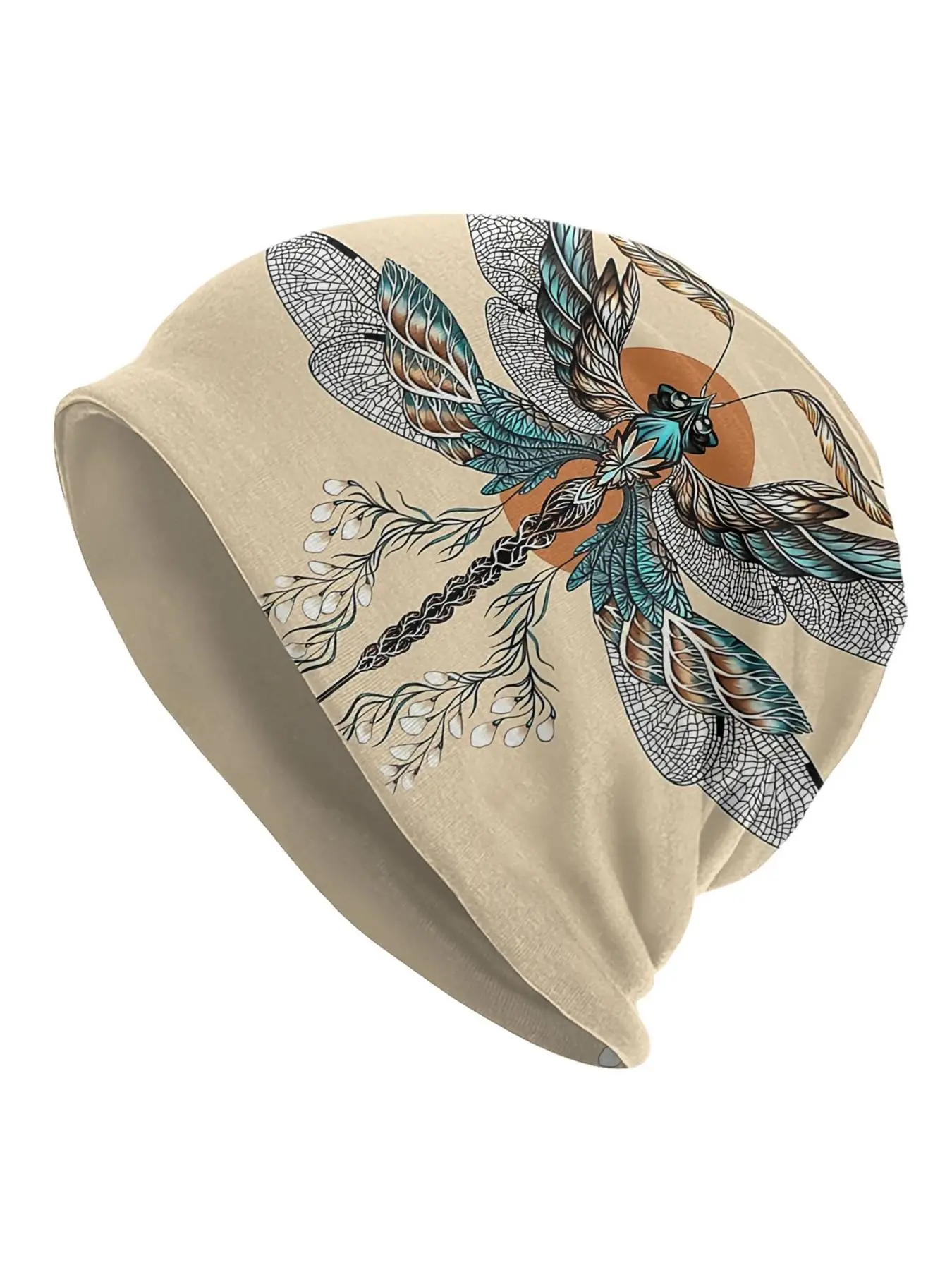 Punk Dragonfly Pattern Beanie Hat, Casual Outdoor Cap for Men & Women, Simple Warm and Stylish Beanie for Men, Suitable for Street, Outdoor Sports, Sk