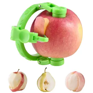 Portable Handheld Apple Peeler,New Upgraded Adjustable Fruit Peeler,Quickly Peeling Machine for Fruits,Mini Kitchen Peelers for Potato,Apple,Pear,Peach (1, Green)