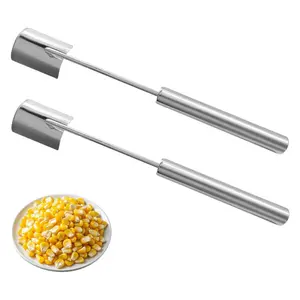 Stainless Steel 2 Pack Corn Kernels Peeler & Corn Cob Stripper Tool for Quick Kernel Removal, Non-Stick Design for Easy Cleaning and Storage