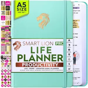 Life Planner - Undated Daily, Weekly & Monthly Planner with Budget Section | A 12 Month Journey to Increase Productivity & Happiness | Life Organizer & Gratitude Journal - Horizontal Format