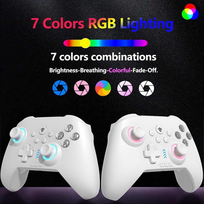 YUYIU Dawn Breaker No Stick Drift Wireless Pro Controller(Not ForXBox)  For PC Switch Steam with Hall Effect Sticks Linear Triggers Dual Vibration 6 Axis Gyro RGB Macro Buttons