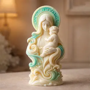 Virgin Mary Baby Silicone Mold, Resin Gypsum Model Candle Making Mould, DIY Craft Tool for Home Decor & Art Projects