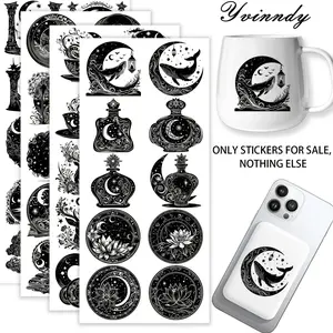 40Pcs/set Dark And Mysterious Iron On Stickers For Cup Be Waterproof UV DTF Printable Vinyl Paper Fun Designs Durable Construction Long-Lasting Adhesion Must-Have For Craft Enthusiasts Cups Mugs Sticker Sold Only Sticker Not Cup
